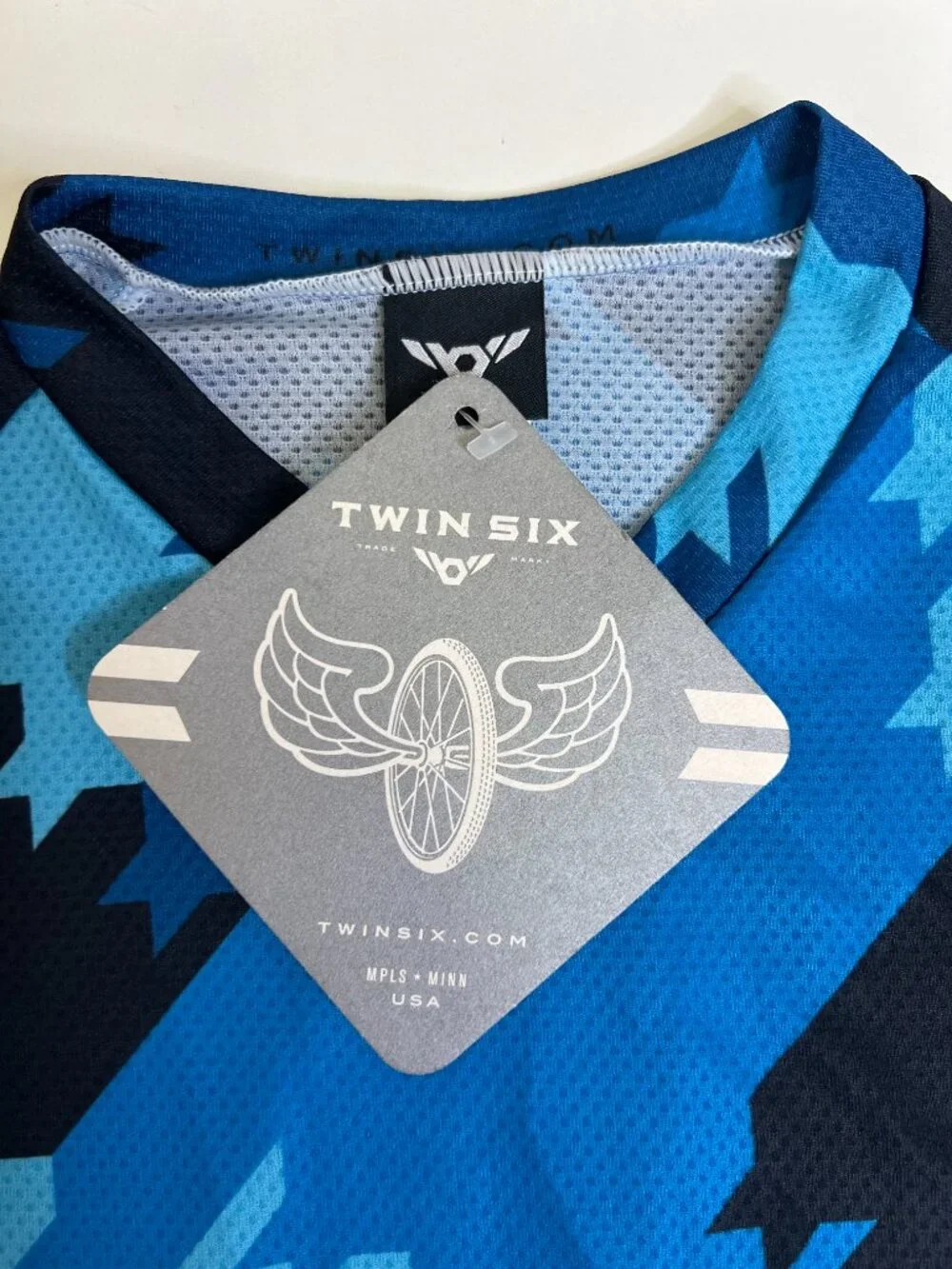 Twin Six M. Trail Jersey Genesis Crypsis Tech Tee Blue/Black - Size Medium